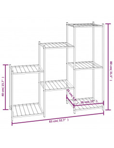 Portafiori 83x25x80 cm Nero in Ferro