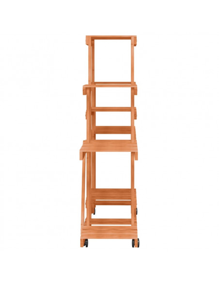 Portafiori con Ruote 110x25x101 cm in Legno Massello di Abete