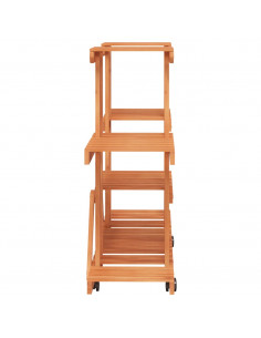 Portafiori con Ruote 110x25x78 cm in Legno Massello di Abete