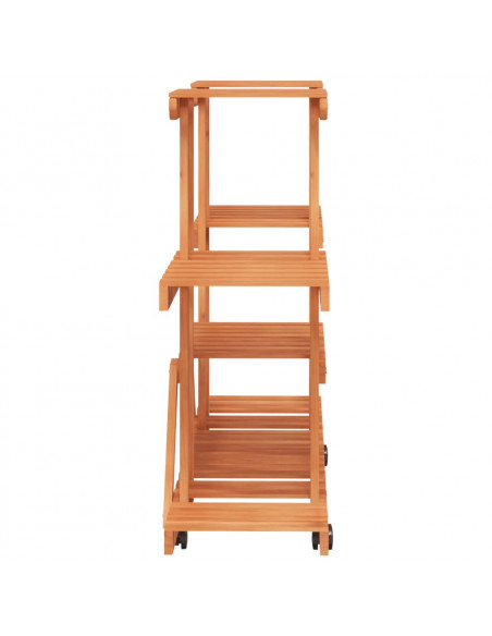 Portafiori con Ruote 110x25x78 cm in Legno Massello di Abete
