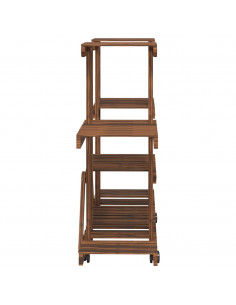 Portafiori con Ruote 110x25x78 cm in Legno Massello di Abete