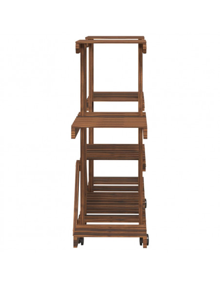 Portafiori con Ruote 110x25x78 cm in Legno Massello di Abete