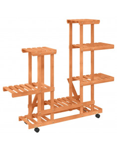 Portafiori con Ruote 95x25x101 cm in Legno Massello di Abete