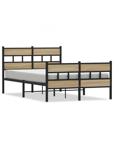 Giroletto senza Materaso in Metallo Rovere Sonoma 120x200 cm