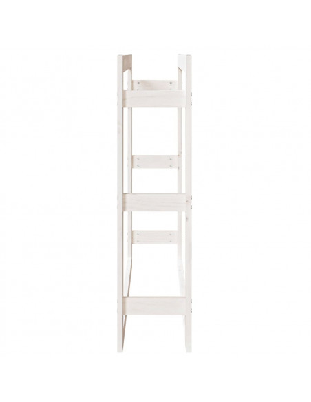 Portalegna Bianco 100x25x100 cm in Legno Massello di Pino