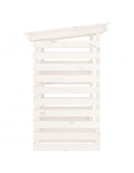 Portalegna Bianco 108x73x108 cm in Legno Massello di Pino