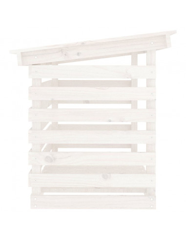Portalegna Bianco 108x73x79 cm in Legno Massello di Pino