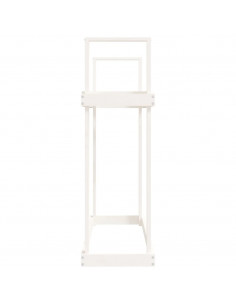 Portalegna Bianco 110x35x108,5 cm in Legno Massello di Pino