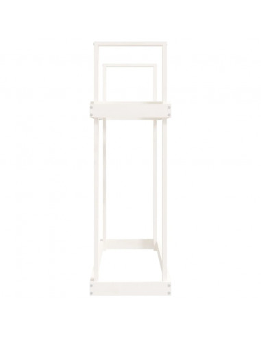 Portalegna Bianco 110x35x108,5 cm in Legno Massello di Pino