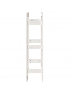 Portalegna Bianco 60x25x100 cm in Legno Massello di Pino