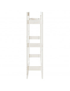Portalegna Bianco 80x25x100 cm in Legno Massello di Pino