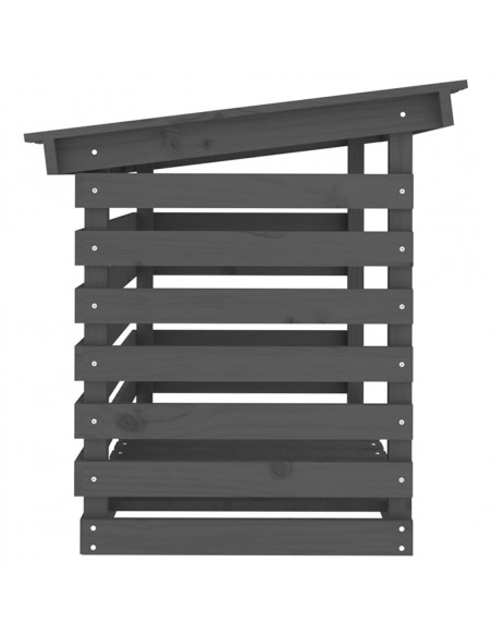 Portalegna Grigio 108x73x79 cm in Legno Massello di Pino