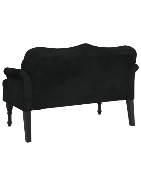 Panca con Cuscini Nera 120,5x65x75 cm in Velluto