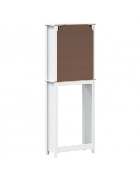 Portaoggetti Sopra WC BERG Bianco 60x27x164,5 cm Legno Massello
