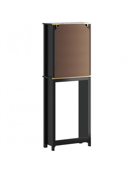 Portaoggetti Sopra WC BERG Nero 60x27x164,5 cm Legno Massello