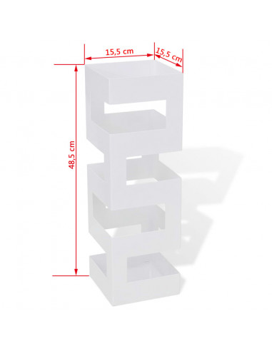Portaombrelli Bastoni Passeggio Quadrato Acciaio 48,5 cm Bianco