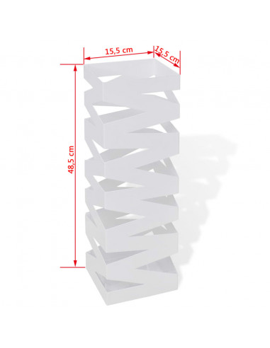 Portaombrelli Bastoni Passeggio Quadrato Acciaio 48,5 cm Bianco