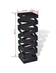 Portaombrelli Bastoni Passeggio Quadrato Acciaio 48,5 cm Nero