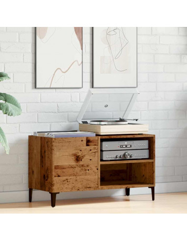 Mobile Porta Dischi Legno Antico 84,5x38x48cm Legno Multistrato