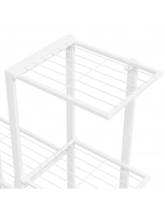 Portapiante con Ruote 94,5x25x92,5 cm Bianco in Metallo