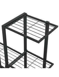 Portapiante con Ruote 94,5x25x92,5 cm Nero in Metallo