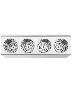 Portaposate con 4 Inserti Rettangolare in Acciaio Inox