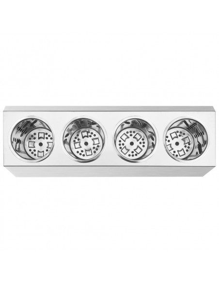 Portaposate con 4 Inserti Rettangolare in Acciaio Inox