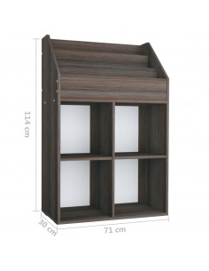 Portariviste Bambini Grigio Rovere Sonoma 71x30x114 Multistrato