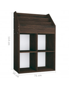 Portariviste per Bambini Rovere Fumo 71x30x114 cm Multistrato