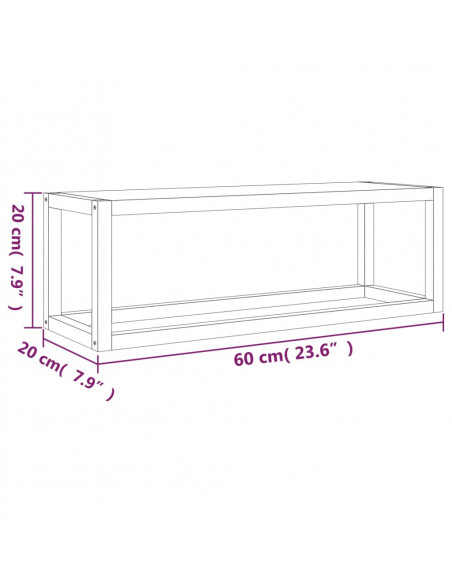 Portasciugamani 60x20x20 cm in Legno Massello di Noce