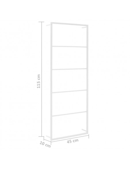 Portasciugamani Bianco 45x10x115 cm in Acciaio