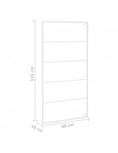 Portasciugamani Bianco 60x10x116 cm in Acciaio