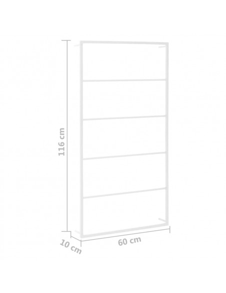 Portasciugamani Bianco 60x10x116 cm in Acciaio
