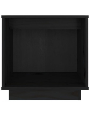 Comodini 2 pz Neri 40x30x40 cm in Legno Massello di Pino