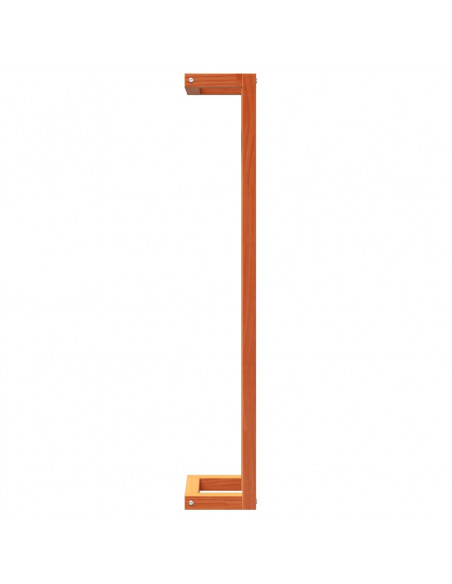 Portasciugamani Marrone Cera 23x18x110cm Legno Massello di Pino