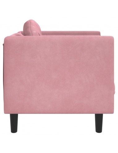 Poltrona con Cuscino Rosa in Velluto