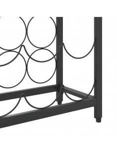 Portavini da 27 Bottiglie Nero 34x18x100cm in Ferro Battuto