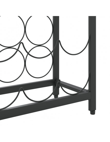 Portavini da 27 Bottiglie Nero 34x18x100cm in Ferro Battuto