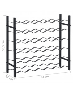 Portavini da 36 Bottiglie Nero in Ferro
