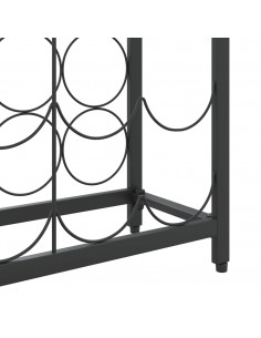 Portavini da 45 Bottiglie Nero 54x18x100cm in Ferro Battuto