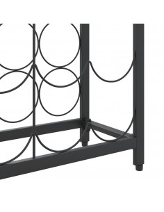 Portavini da 95 Bottiglie Nero 54x18x200cm in Ferro Battuto