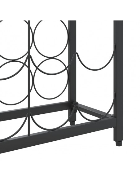 Portavini da 95 Bottiglie Nero 54x18x200cm in Ferro Battuto