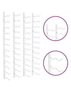 Portavini da Parete per 24 Bottiglie 2 pz Bianchi in Ferro
