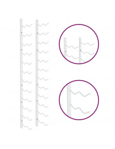 Portavini da Parete per 24 Bottiglie Bianco in Ferro