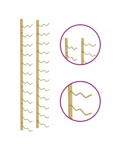 Portavini da Parete per 24 Bottiglie Oro in Ferro