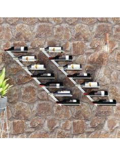 Portavini da Parete per 7 Bottiglie 2 pz Metallo Bianco