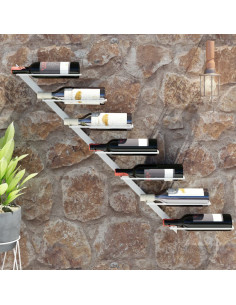 Portavini da Parete per 7 Bottiglie Metallo Bianco