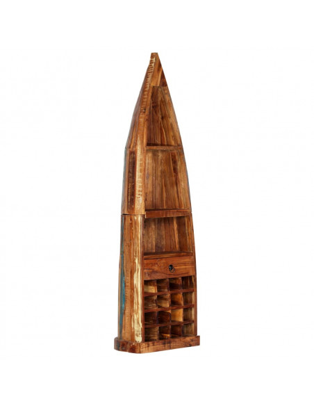 Portavino 50x40x180 cm in Legno Massello di Recupero