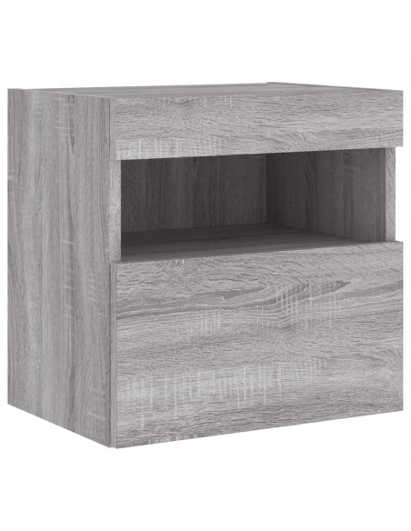 Mobili TV a Parete con Luci LED 2pz Grigio Sonoma 40x30x40 cm