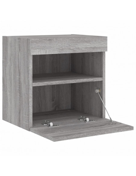 Mobili TV a Parete con Luci LED 2pz Grigio Sonoma 40x30x40 cm